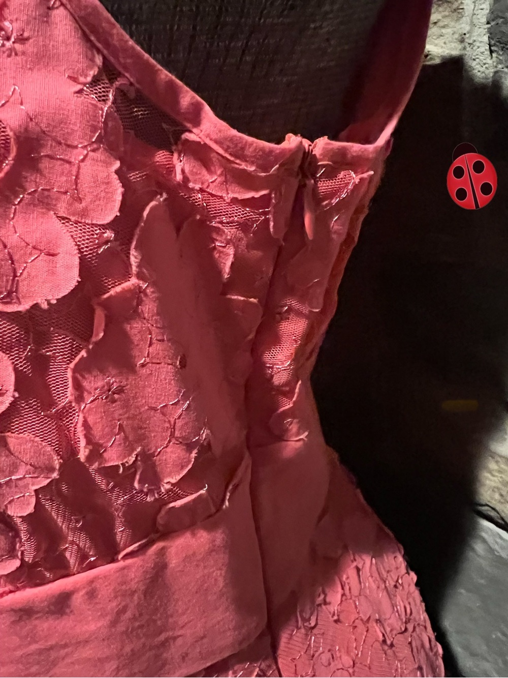 Coldwater Creek Coral Pink floral lace Dress size 12 - Picture 4 of 5